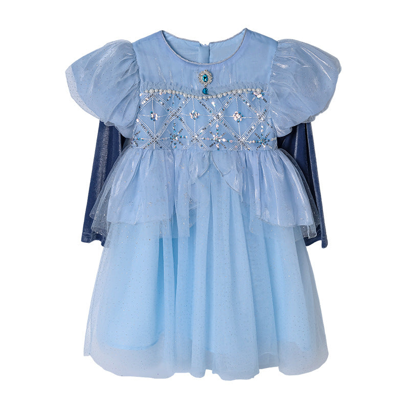 summer girls' dress - stylish mesh ice princess bubble sleeve princess party dress - clearance sale (limited sizes available)