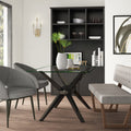 Nordic dining table - tempered glass, modern minimalist rectangular table with a touch of luxury
