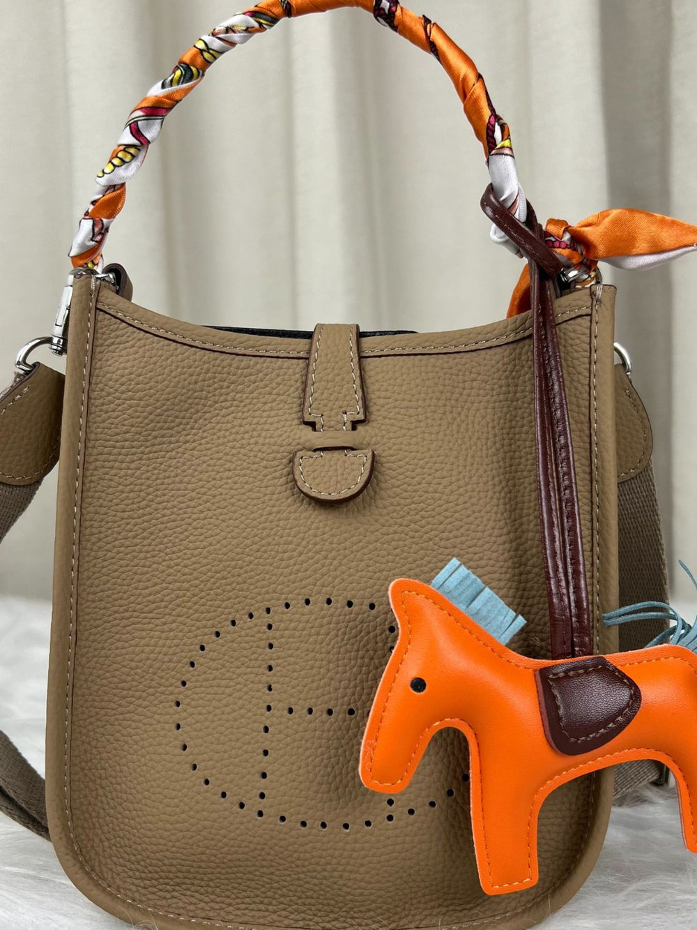 Evelyn tc pattern first layer cowhide evelyne bag mini genuine leather women's bag shoulder crossbody tote bag small bag