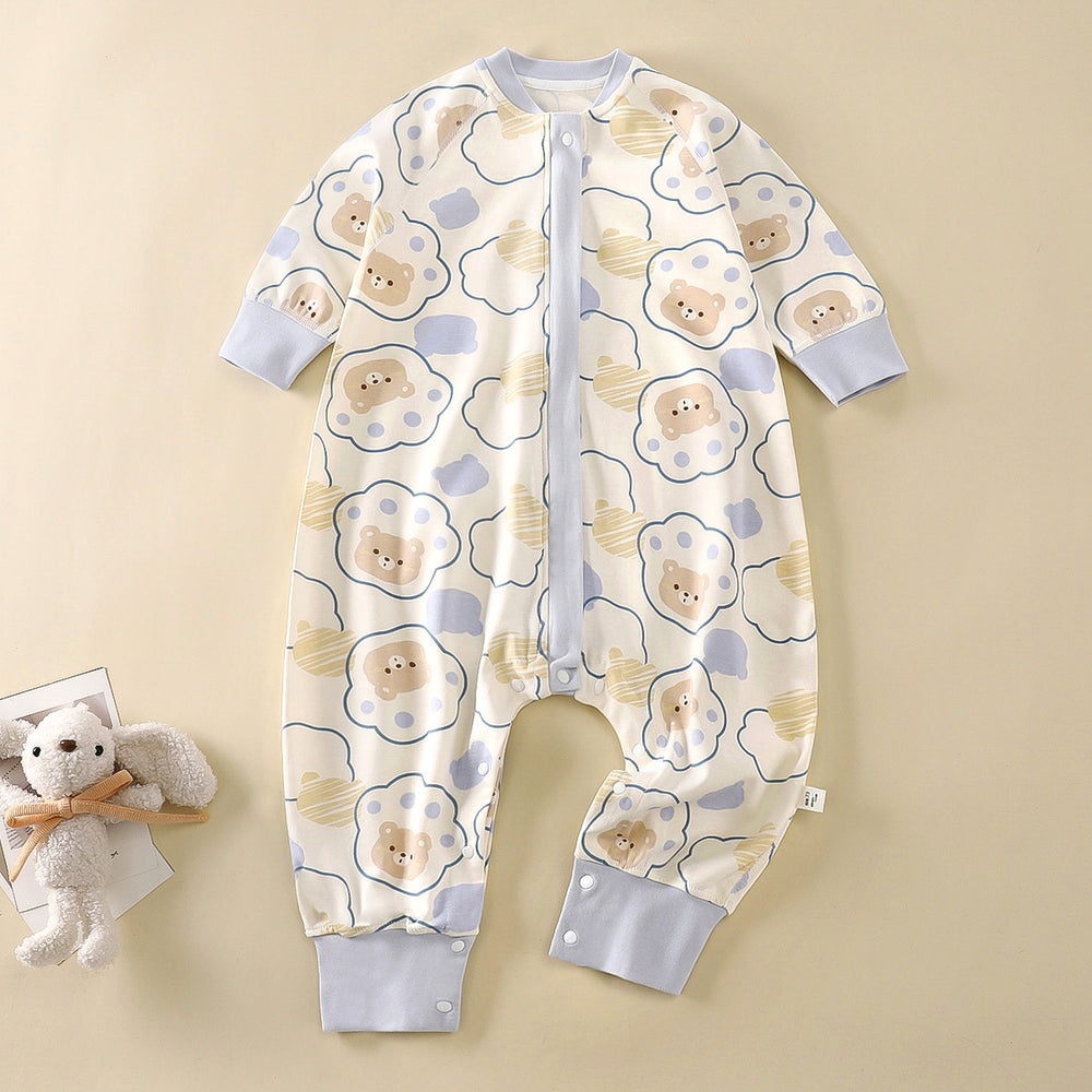 Pure cotton type a boys and girls sleeping bag fall and winter style quilted split-leg zipper infant sleeping bag baby romper