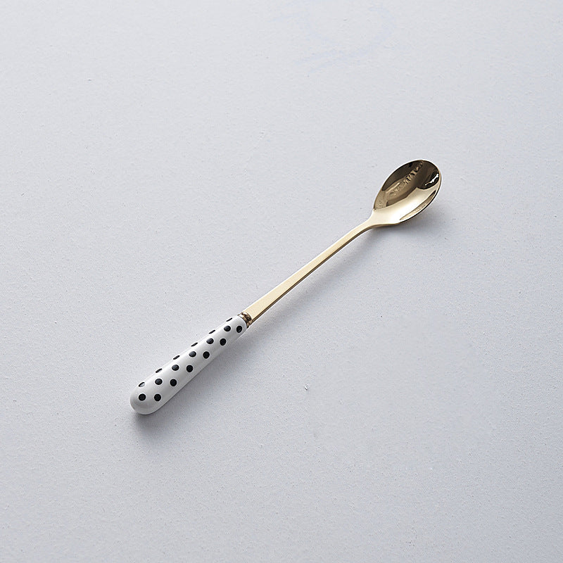 Minimalist ceramic stainless steel steak knife and fork set - trendy ins style cutlery, creative fruit forks, western dinnerware wholesale