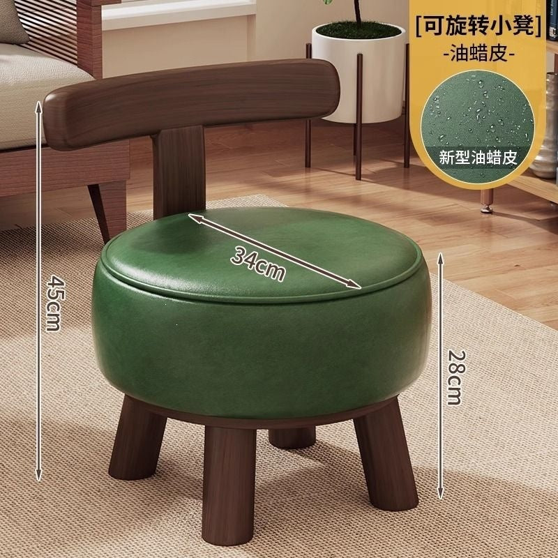 Backrest entry shoe changing stool living room low stool for home shoe changing stool can be rotated durable new chinoiserie solid wood shoe changing stool