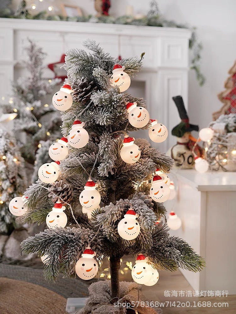 Processing custom Christmas window snowman pendant light string remote control battery box led lights Christmas tree decoration lights
