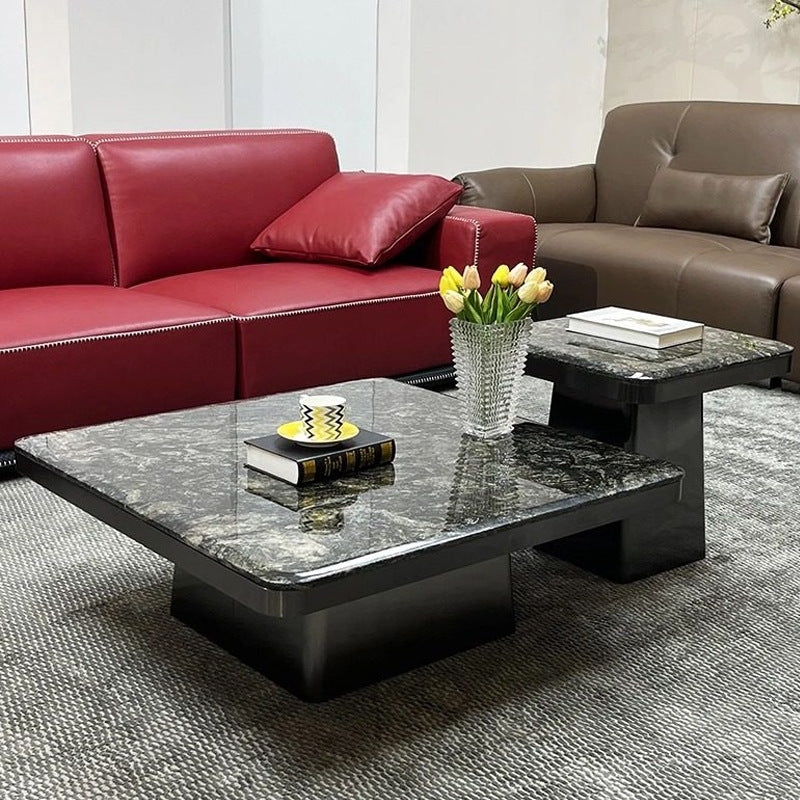 Ready-to-ship natural marble luxury stone coffee table - italian minimalist style for home living room - designer coffee table set (various sizes)