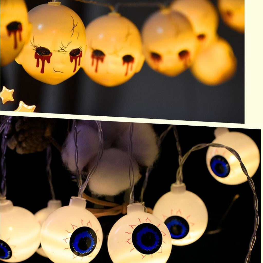 LED Halloween one-eye decorative ambient light string, Easter eyeball grimace doll creative decorative luminous light string