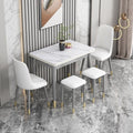 Foldable rock slab dining table - space-saving extendable solid wood dining set for small apartments - italian minimalist style