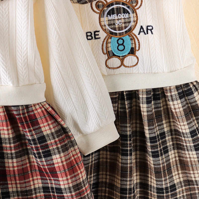 Girls' preppy plaid dress - stylish autumn/winter princess dress for baby girls - korean fashionable autumn outfit