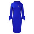 D435 women's foreign trade dress,  autumn/winter new arrival, long sleeve bodycon professional ol style, plus size african european and american dress