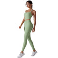 New antibacterial seamless underwear yoga set - beautiful back crisscross color block sports bra & fitness yoga outfit two-piece set