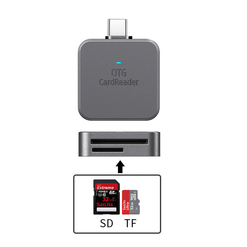 Apple compatible phone sd card reader 2-in-1 sd/tf card camera otg memory card adapter cable