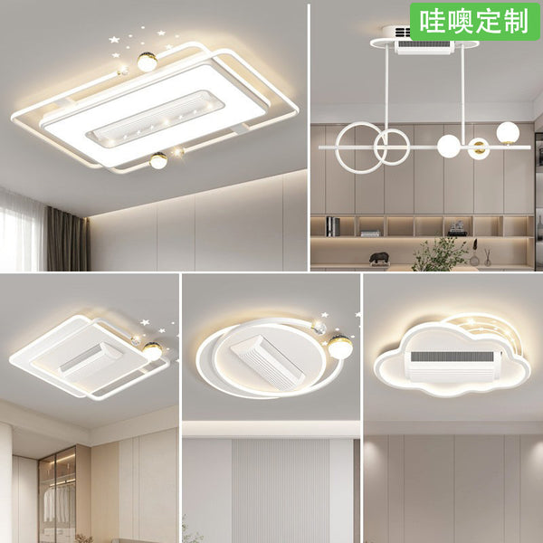 [Wow] Offline voice full spectrum large wind bladeless fan ceiling light modern simple package lamp