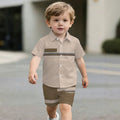 hot-selling children's short-sleeved shirt set, casual shirt set, summer simple stripes, dropshipping available