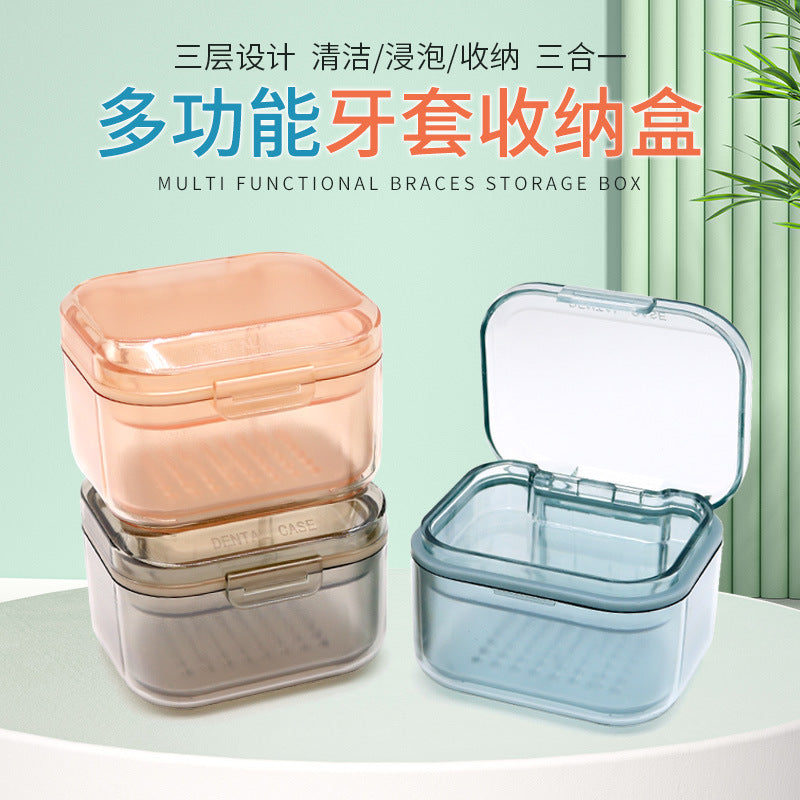 Dental Multifunctional Invisible Braces Storage Box Orthodontic Retainer Box Travel Portable Orthotics Cleaning Box Wholesale