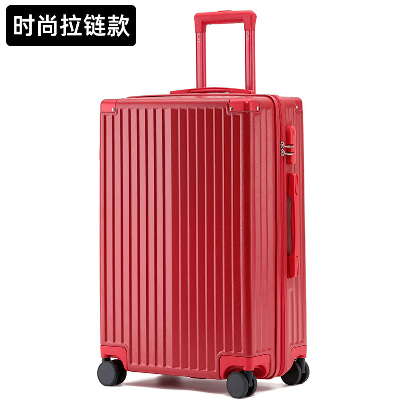 New high-value suitcase female trolley case aluminum frame universal wheel suitcase male student password case 24 leather cases