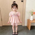 new summer collection: sweet pink outfit for baby girls - stylish embroidered peter pan collar top and shorts set for girls' summer wear
