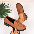 plus sizethick sole british style small leather shoes for women spring & fallnew arrival thick heel flatsthick soleplus sizeeasiest for match loafers