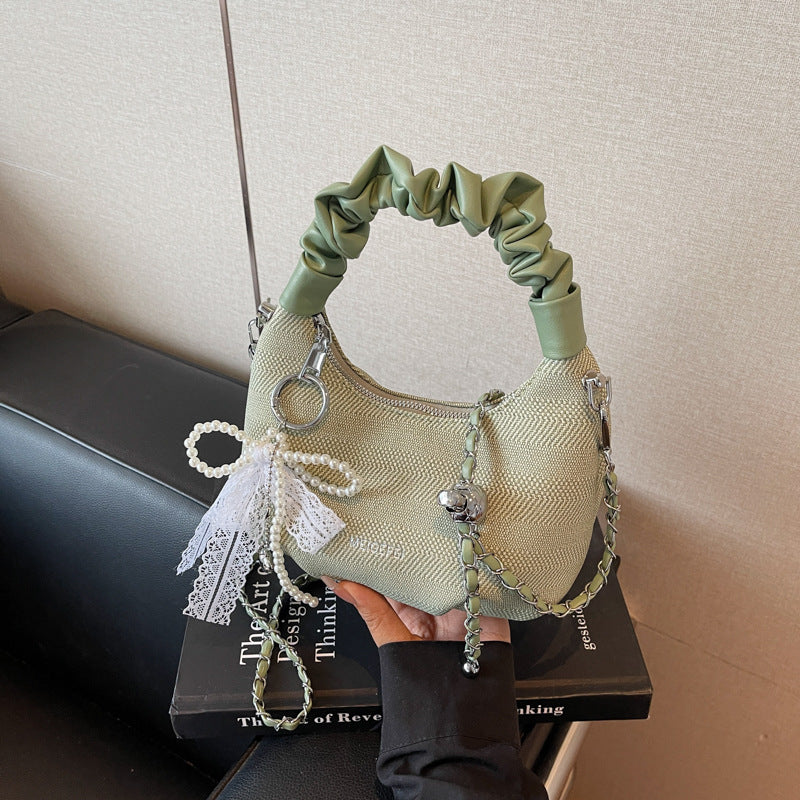 Foreign trade super fire foreign gas fold portable dumpling bag women 2025 new summer fashion versatile chain messenger bag