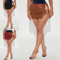 Fashion metal ring sexy miniskirt pu leather slit style nightclub women's skirt cross-border new popular hip skirt
