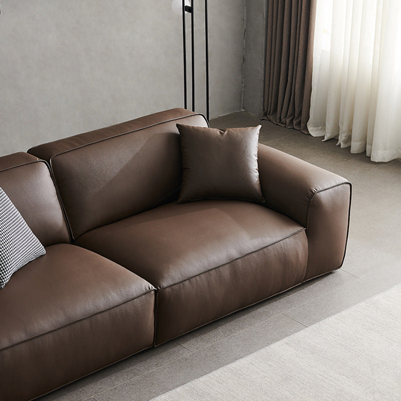 Personalized normcore summer picture big black cow full genuine leather first layer cowhide sofa living room tofu block straight retro style sofa