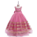 Amazon long embroidered children's dress princess gown girls' runway flower girl evening dress children's gown
