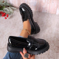 new black british style loafers, chunky sole single shoes, spring/autumn retro slip-ons, plus size, export quality