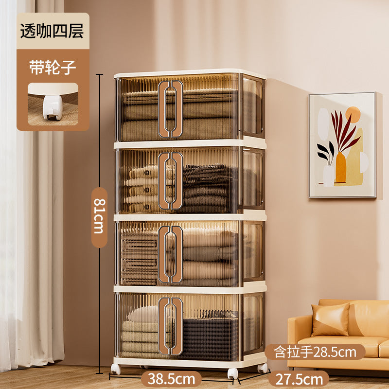 Multi-layer baby wardrobe Thickened baby storage cabinet Household snack sorting box Clothes storage Folding storage cabinet