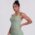 Cloud-feel brushed racerback tank top for women, quick-drying, outdoor casual running fitness top, yoga wear