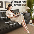 Fabric sofa living room small apartment modern casual straight row double cat scratching leather accessible luxury sailboat sofa