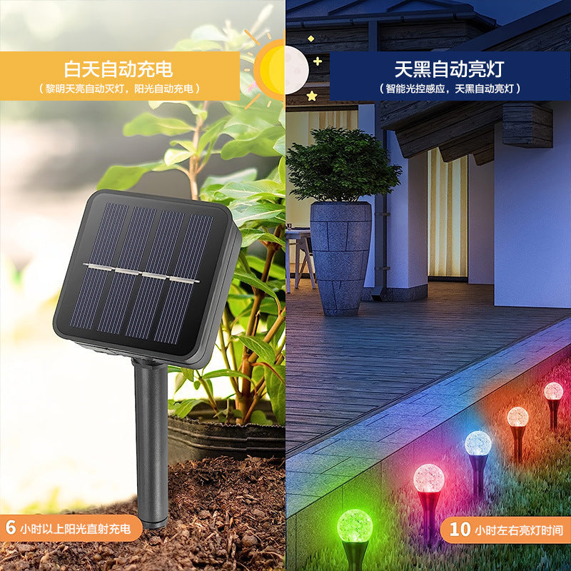 2025 new floor plug bubble ball light string LED solar lawn light photosensitive lead bubble ball color light strip
