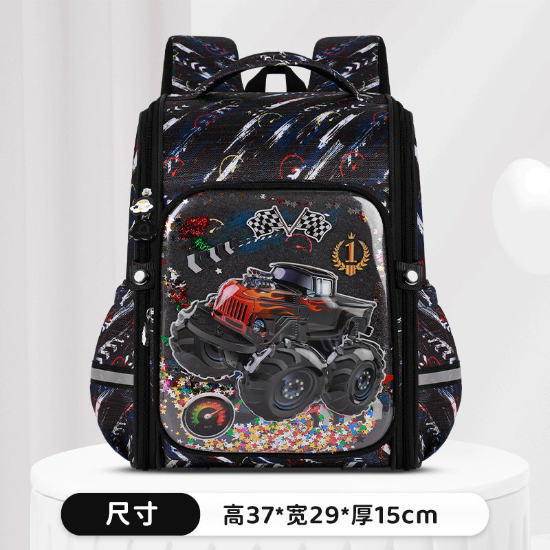 New arrival primary school student schoolbag for men and women all-in-one double-layer hard shell spine protection and burden reduction schoolbag