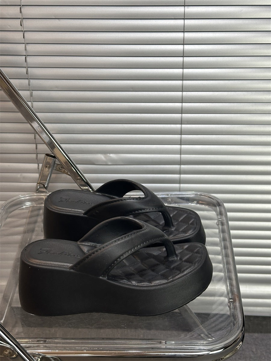 2026 new eva fashion platform flip-flops - casual beach sandals for vacation