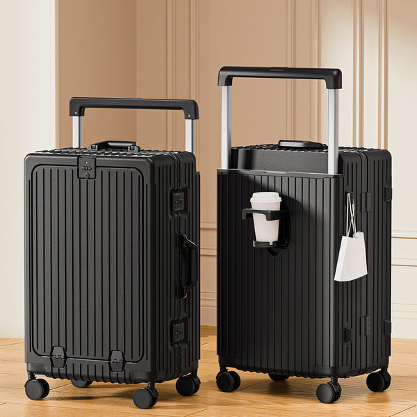 Yongsheng aluminum frame wide tie rod multi-functional 20-inch boarding case one-click front open universal wheel suitcase password trolley case
