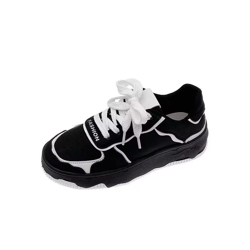 Women's spring/autumn white sneakers - 2026 new arrival, trending online, street style, chunky sole, chic, versatile, niche design