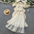 French romantic lace camisole and mesh skirt two-piece set - women's summer slimming chic fashion outfit