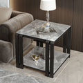 Scandinavian modern accessible luxury style sofa side table casual living room double layer side table italian slate corner table square small coffee table