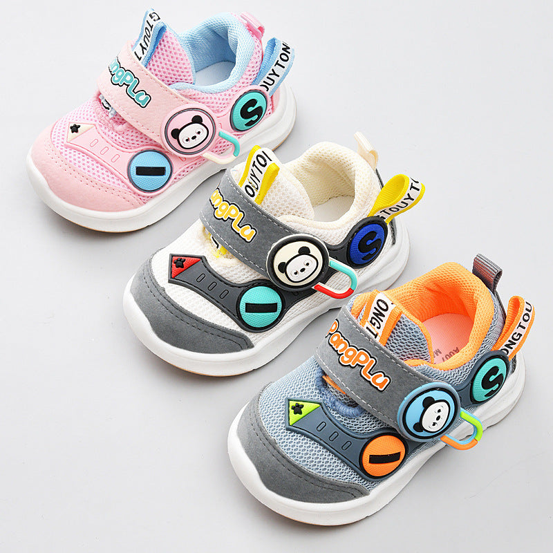 Caterpillar boys' spring/autumn first walker shoes, 0-1-3 years old toddler functional shoes, infant soft sole breathable baby girl shoes