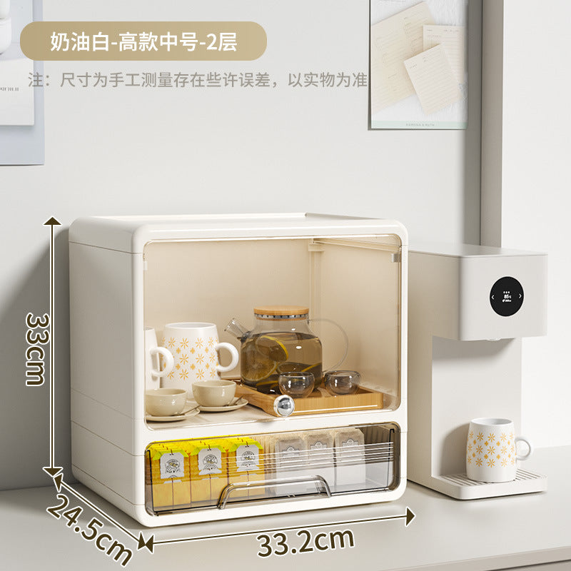 Storage box, drawer, multi-layer snack rack, kitchen desktop, tea cup rack, tea set, storage rack, water cup rack.