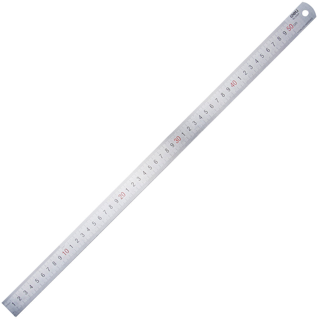 Deli 8464 stainless steel ruler 50cm steel ruler student office ruler steel ruler large ruler teaching utensils