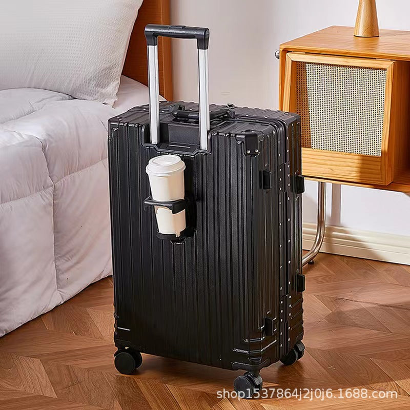 New multi-functional aluminum frame trolley case, men's and women's small fresh suitcase, large capacity universal wheel password boarding case