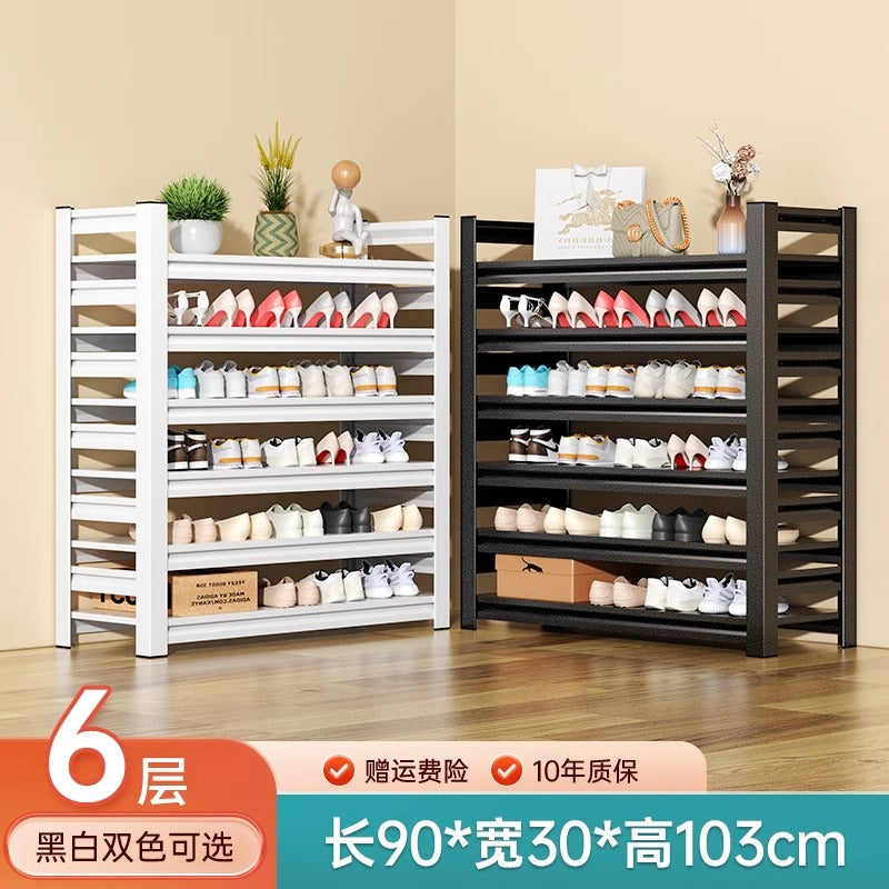Steel shoe rack for home door floor-standing multi-layer storage rack iron art simple storage rack entrance door shoe cabinet