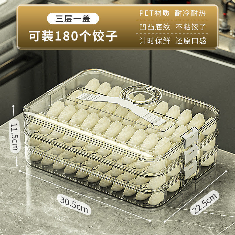 Dumpling box household food grade kitchen refrigerator finishing artifact wonton box fresh-keeping quick-freezing special storage box