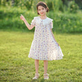 Girls' summer korean style floral dress  new arrival - stylish summer outfit for older girls, sweet princess dress with peter pan collar