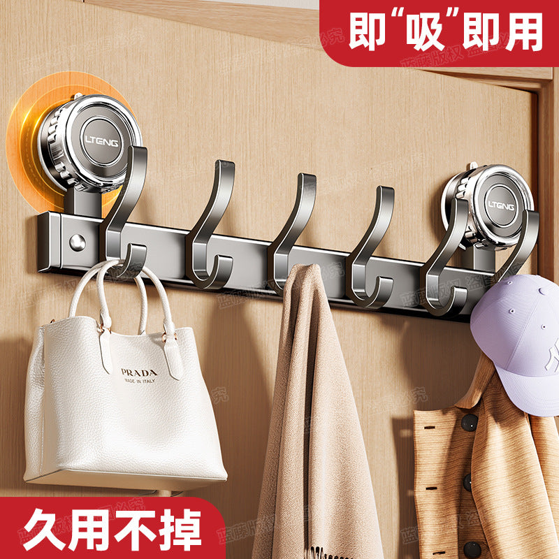 Strong suction cup, hanging hanger behind the door, hook, household non-punching wall rack, entering the door and porch, clothes storage rack