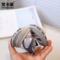 Vancahao  autumn new boys' anti-slip breathable sneakers girls' mesh rotating buckle chunky sneakers