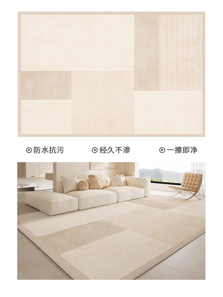 Carpet living room  new bedroom bedside sofa floor mat no-wash, wipeable, no-maintenance, light luxury, high-end cream style