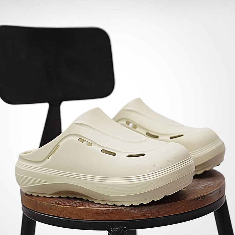 Foreign trade baotou drag men's summer EVA lazy outdoor hole shoes outside wear breathable comfortable and light camping cool slippers