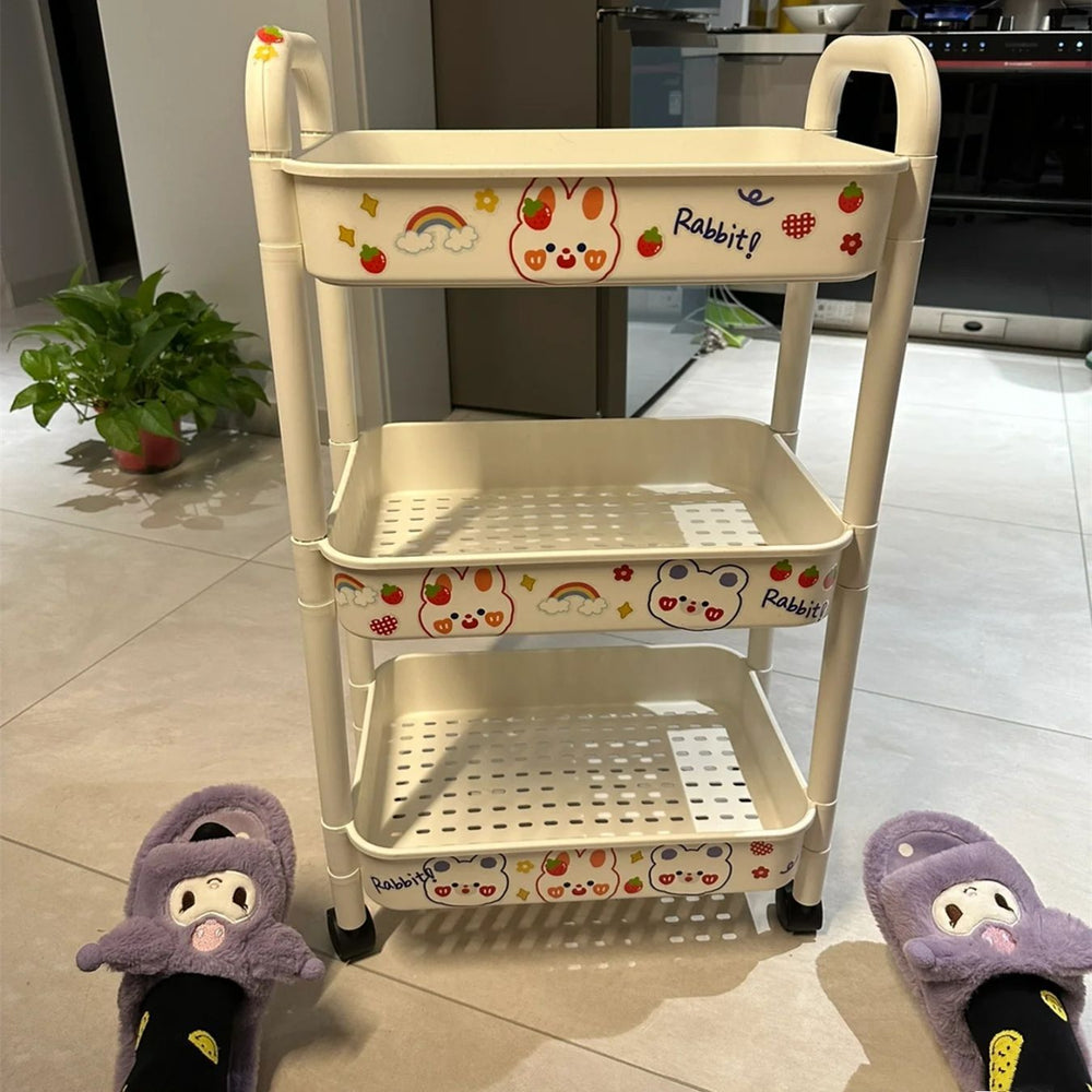 Mobile cart storage rack - multi-tier organizer for kitchen, bedroom, baby essentials, snacks, bathroom, and toilet