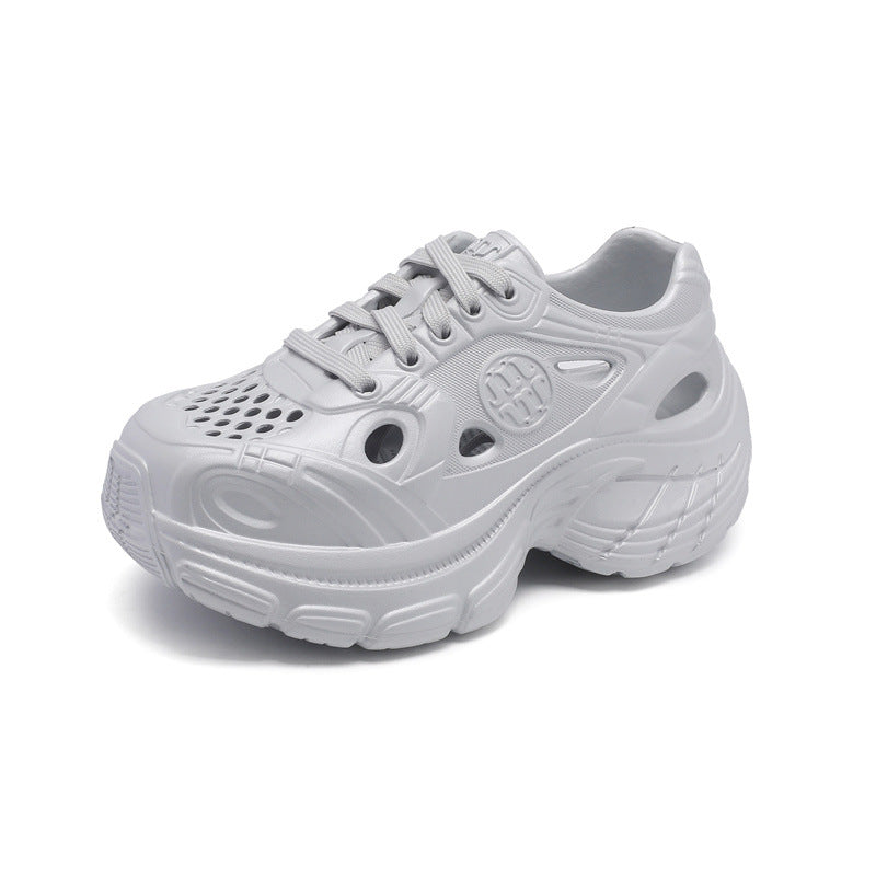 Quality thick-soled heightening dad shoes versatile spring and summer outer wear eva lightweight breathable hole shoes casual sports women