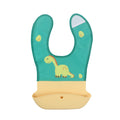 Baby tableware suitkidswaterproofpatchwork silicone bib baby cartoon eating special saliva pocket feeding