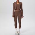 Naked casual workwear beautiful back outwear short outwear yoga clothes high waist hip lifting tight pants sports three-piece set